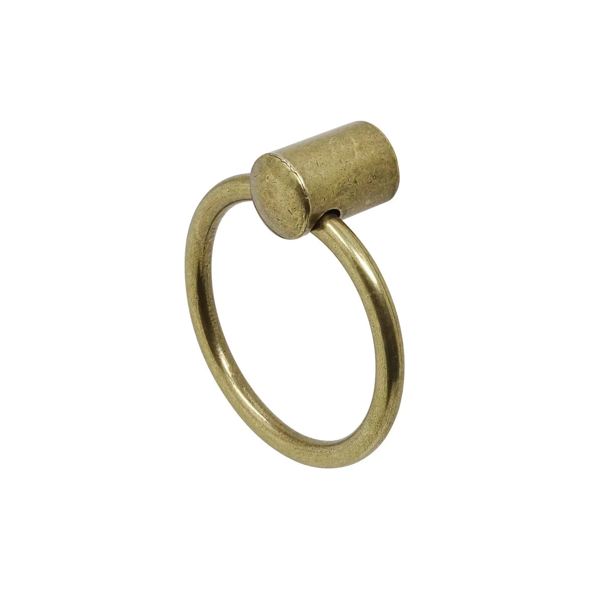Lancer - Round Drop Ring Pull Handle - Antique Brass