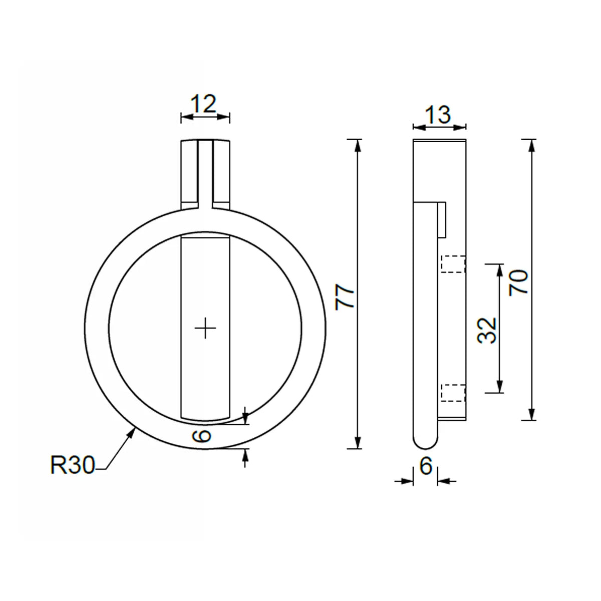 Lancer - Round Drop Ring Pull Handle - Polished Chrome – view 2