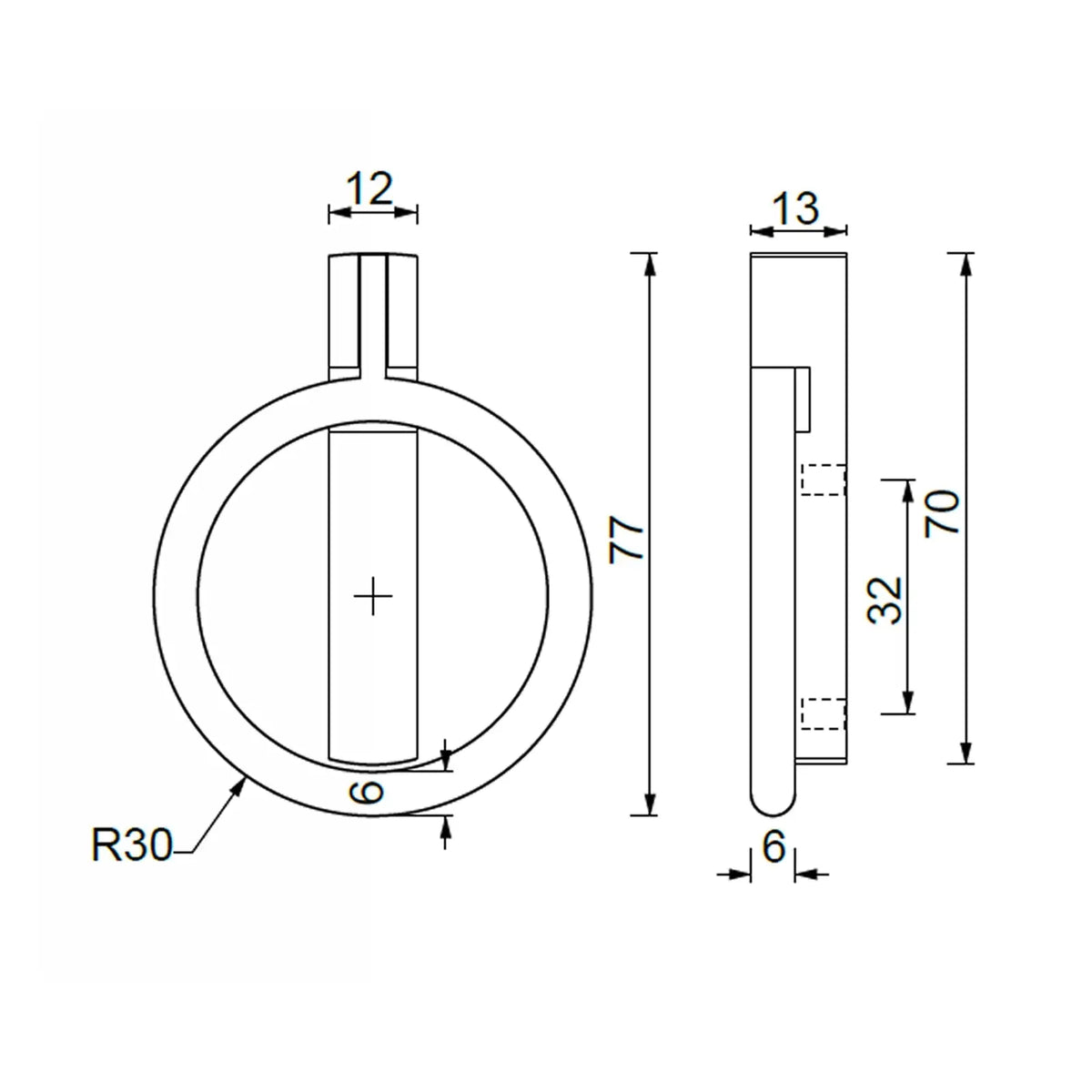 Lancer - Round Drop Ring Pull Handle - Satin Copper – view 2