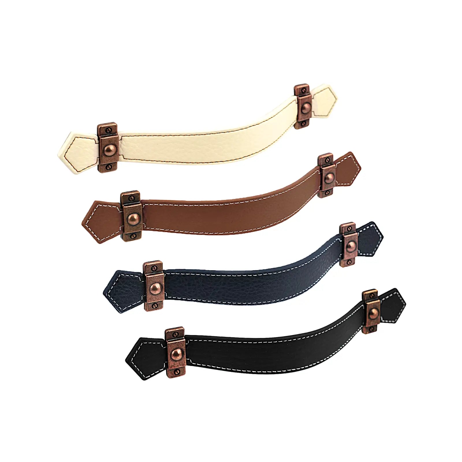 Leather Cabinet Pulls and Strap Handles To Match - Decor And Decor