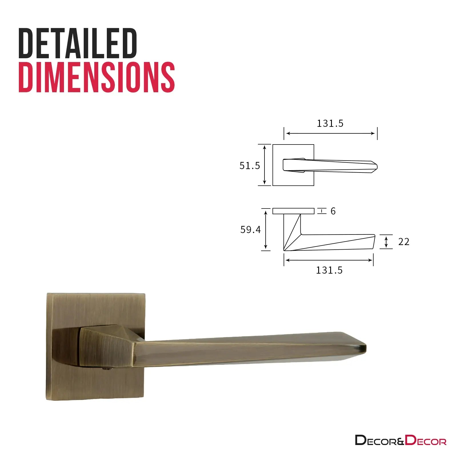 Leda Internal Door Handles - Antique Brass - – Timeless Design
