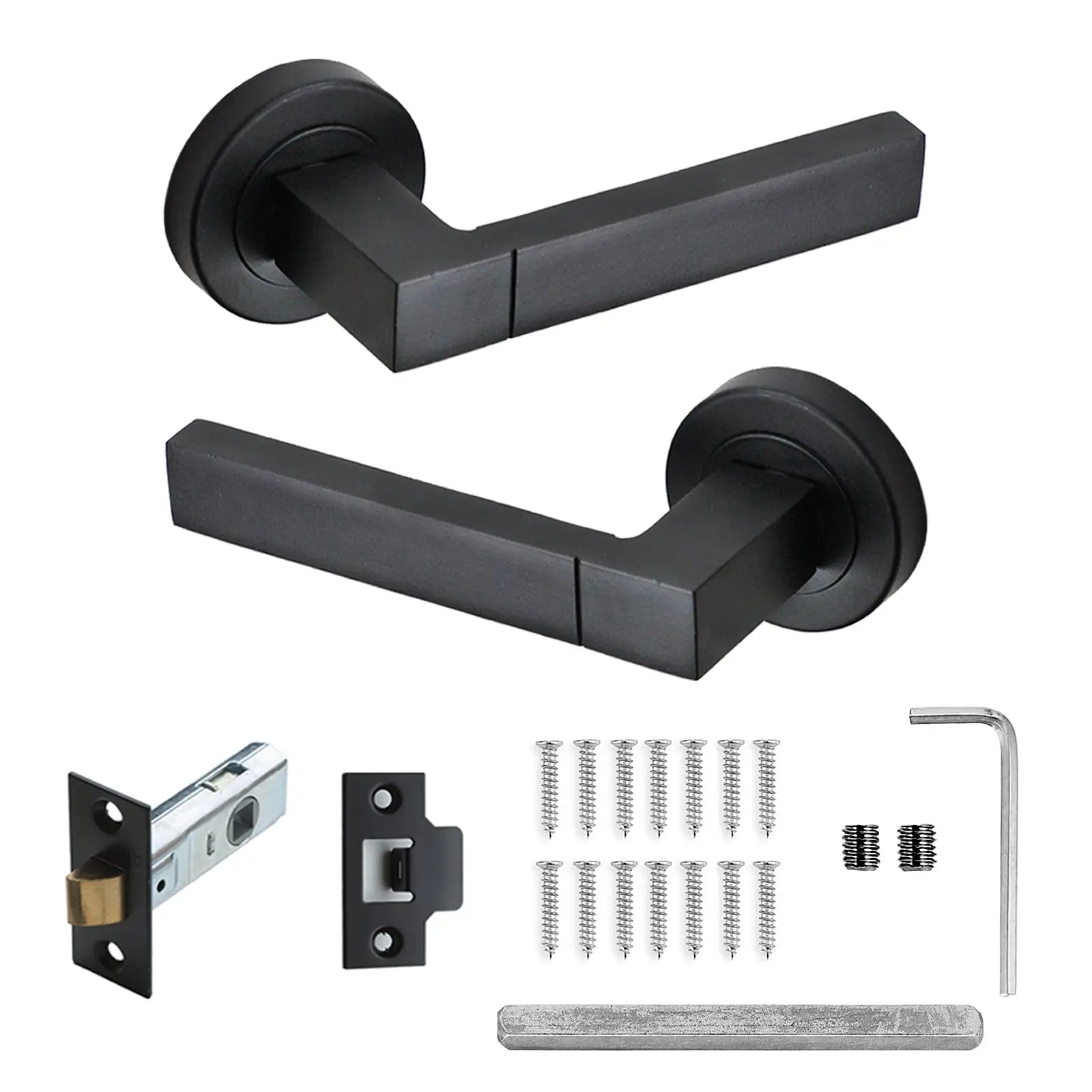Lumina Matt Black Passage Door Lever Handles - Latch Kit Set - Decor And Decor