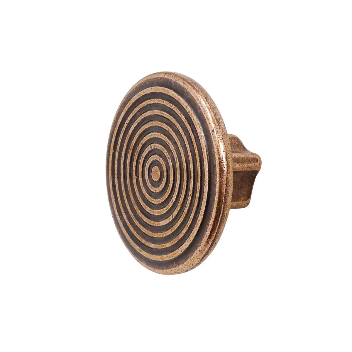 Mira - Spiral Round Cupboard Knob - Antique Copper