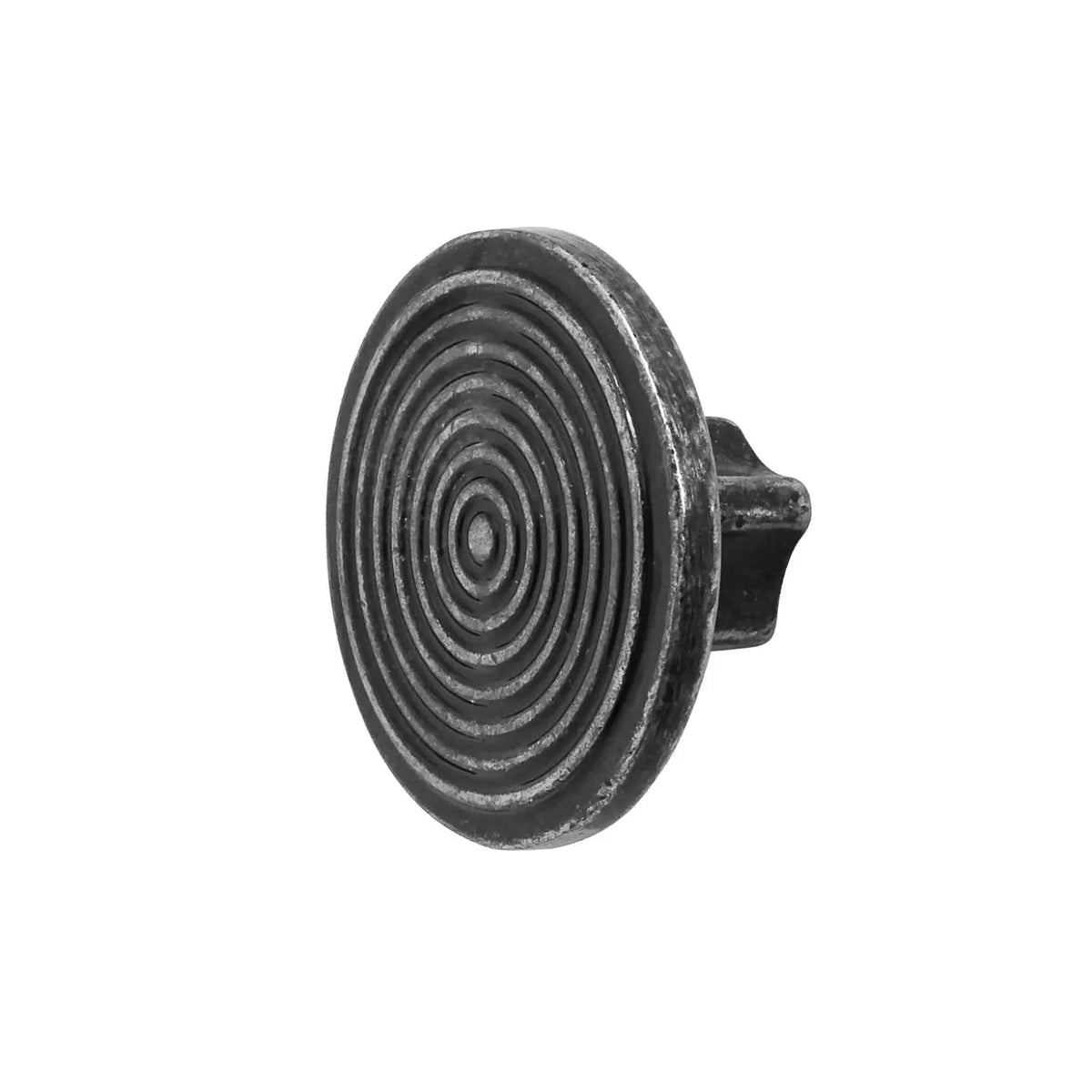 Mira - Spiral Round Cupboard Knob - Antique Silver - Pewter