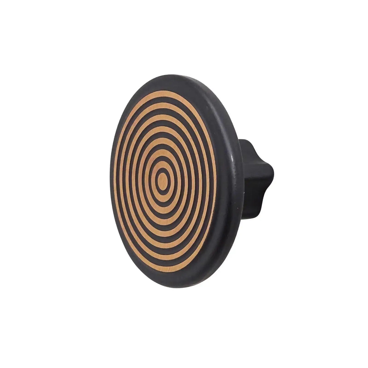 Mira - Spiral Round Cupboard Knob - Matt Black - Satin Copper