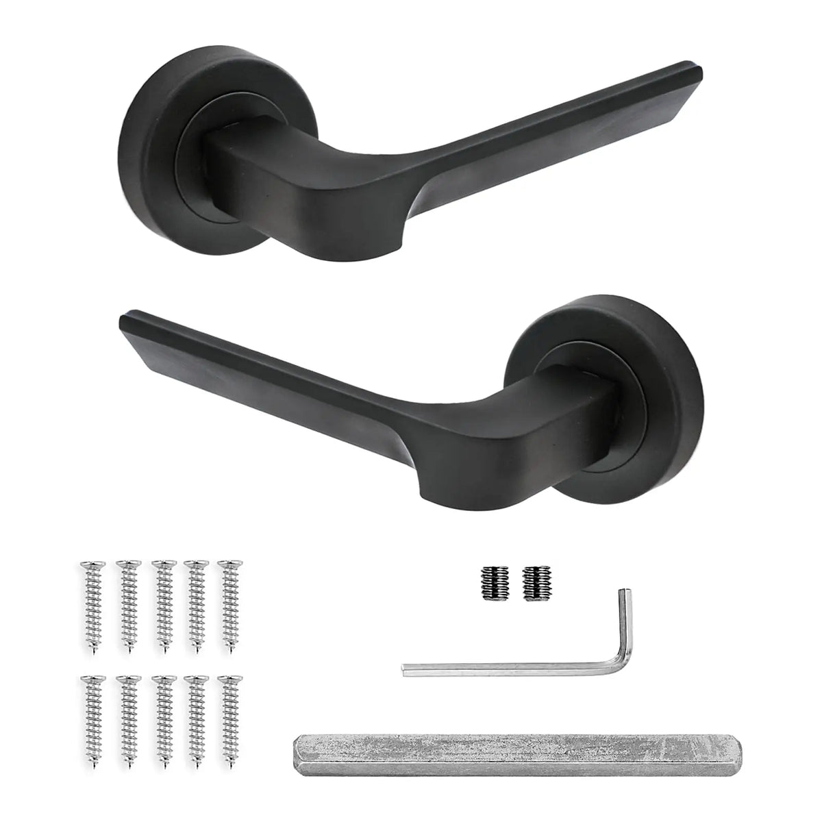 Mirage Matt Black Privacy Door Lever Handles - Sash Lock Kit Set – view 3