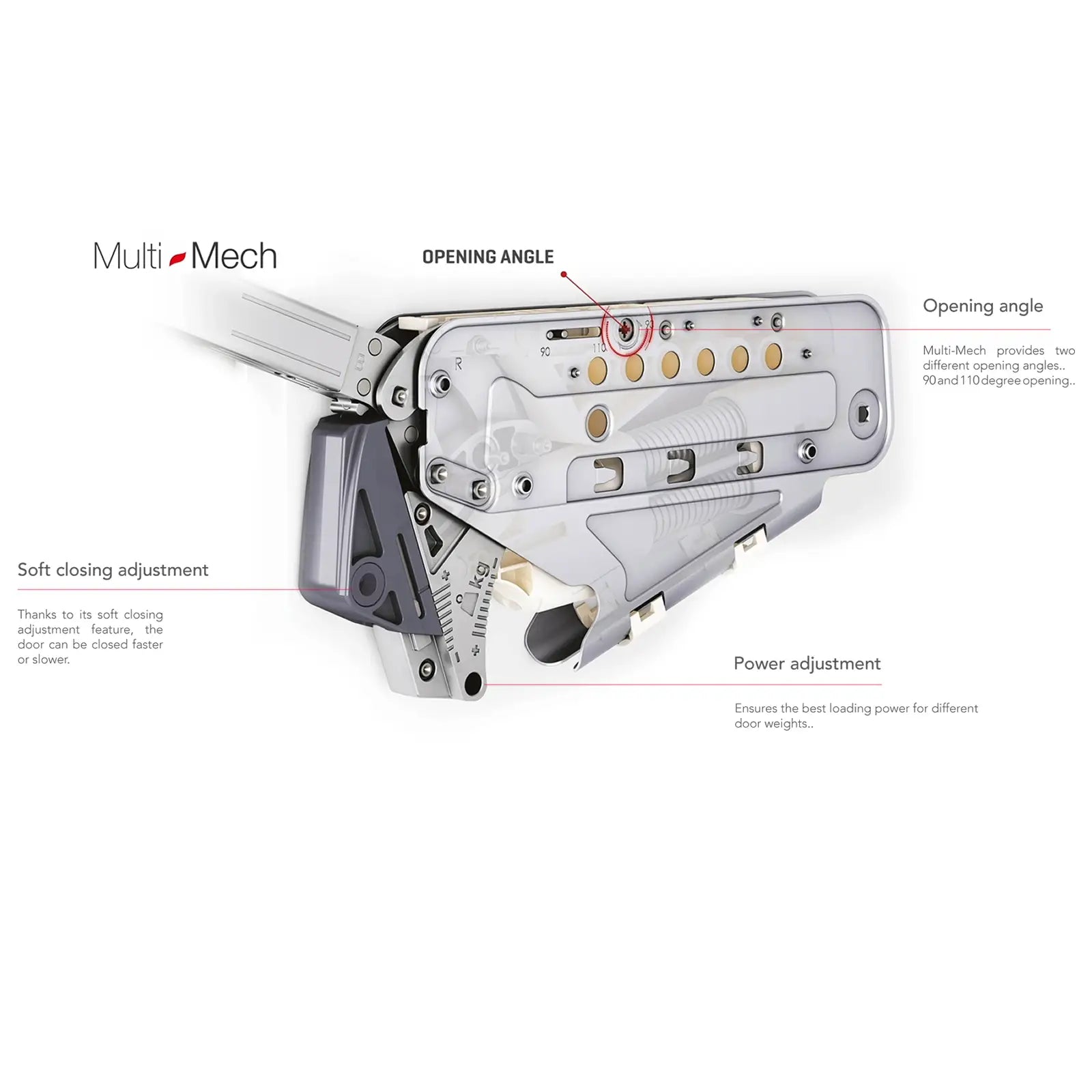 MultiMech Bi-Fold Cabinet Door Lift Up Mechanism - Anthracite - Decor And Decor