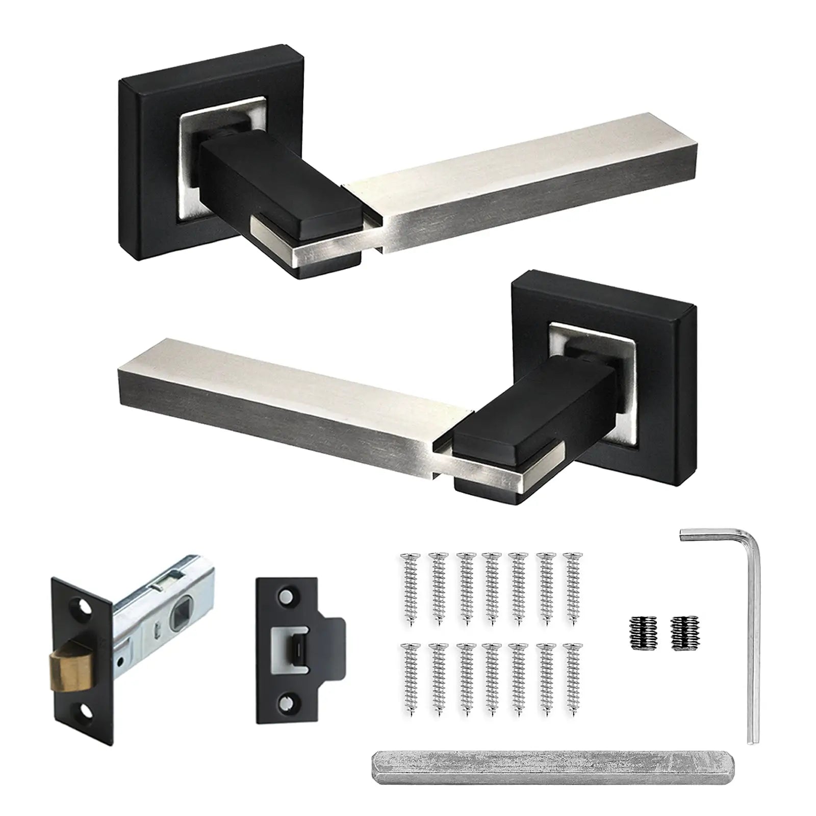 Nexus Duo Finish Passage Door Lever Handles - Latch Kit Set - Decor And Decor