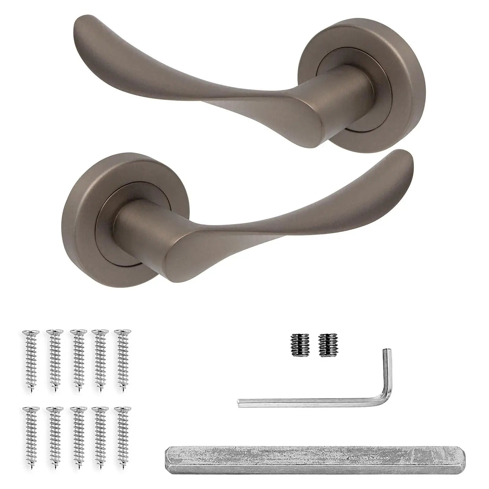 Nimbus Bronze Door Lever Handles- Latch And Hinge Set - & Handles