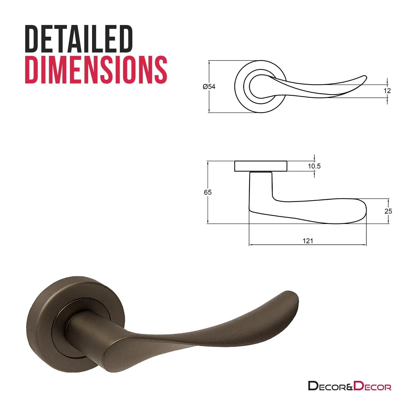 Nimbus Matt Bronze Bathroom Door Lever Handles - Bathroom Kit Set - Decor And Decor
