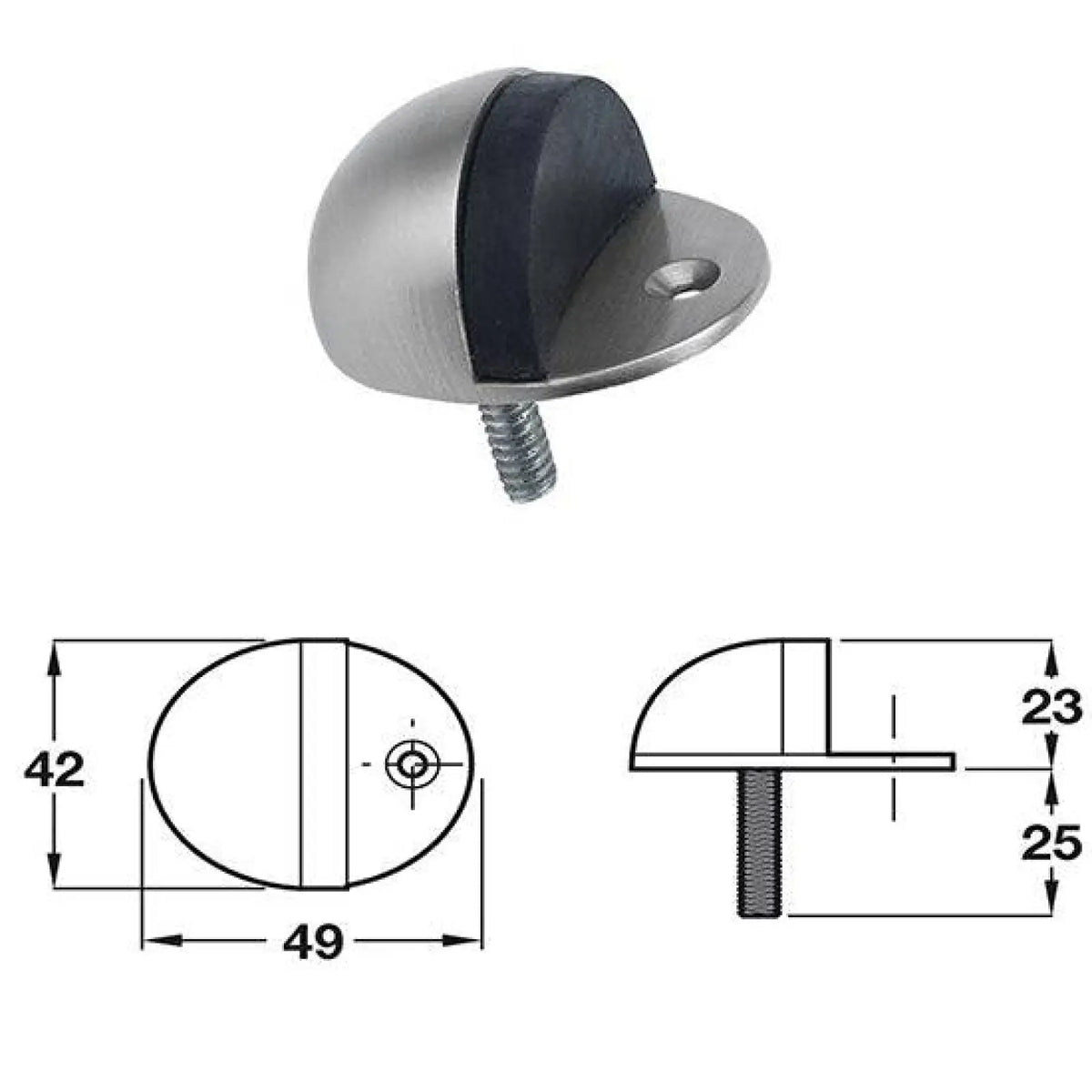 Oval Floor Mounted Door Stop Wall Protector – view 3