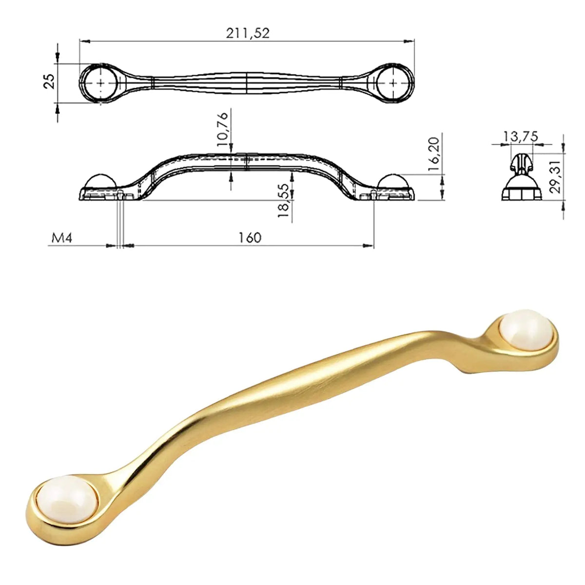 Pearl Contemporary Handle And Knob To Match – view 3