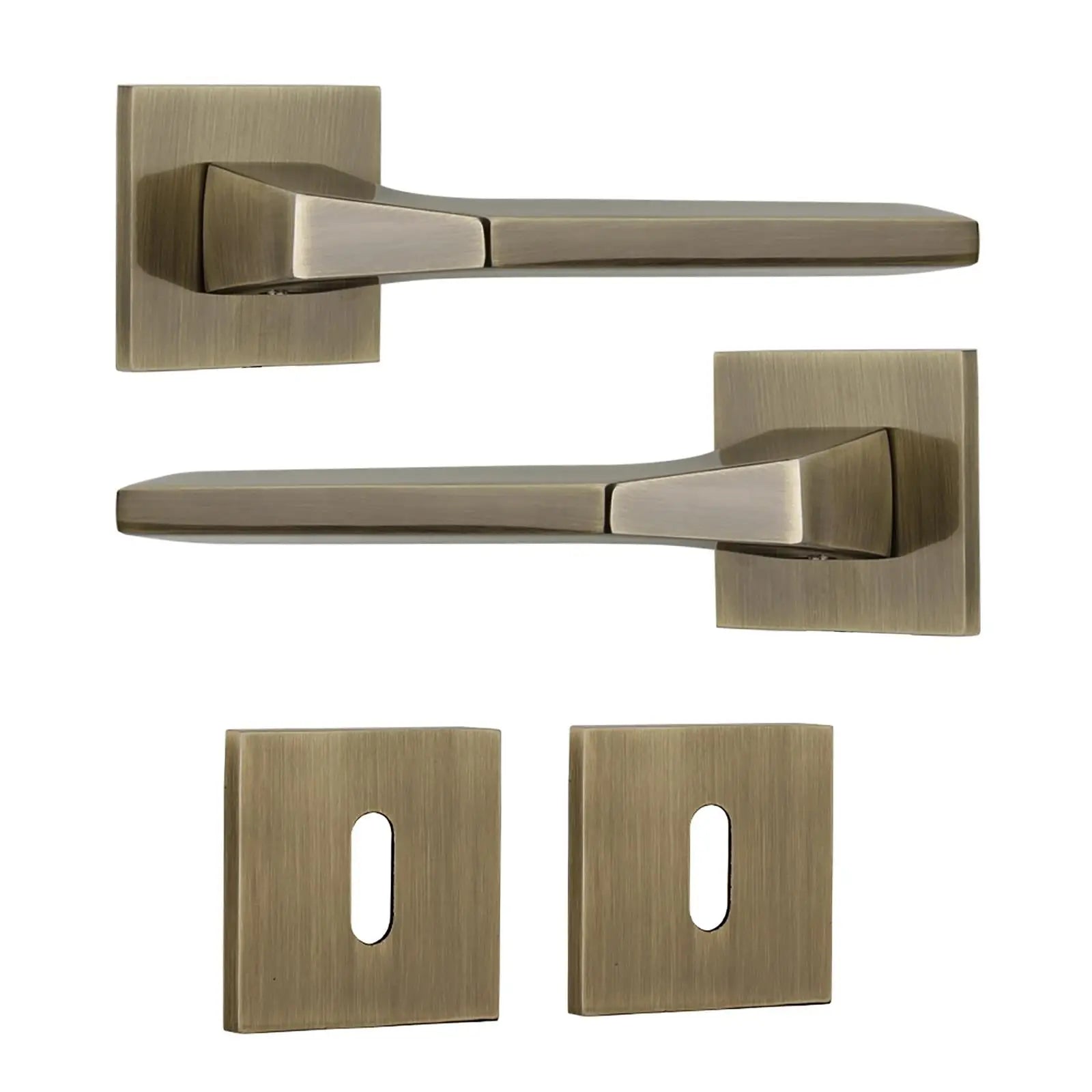 Penta Antique Brass Privacy Door Handles - Sash Lock Kit Set - –