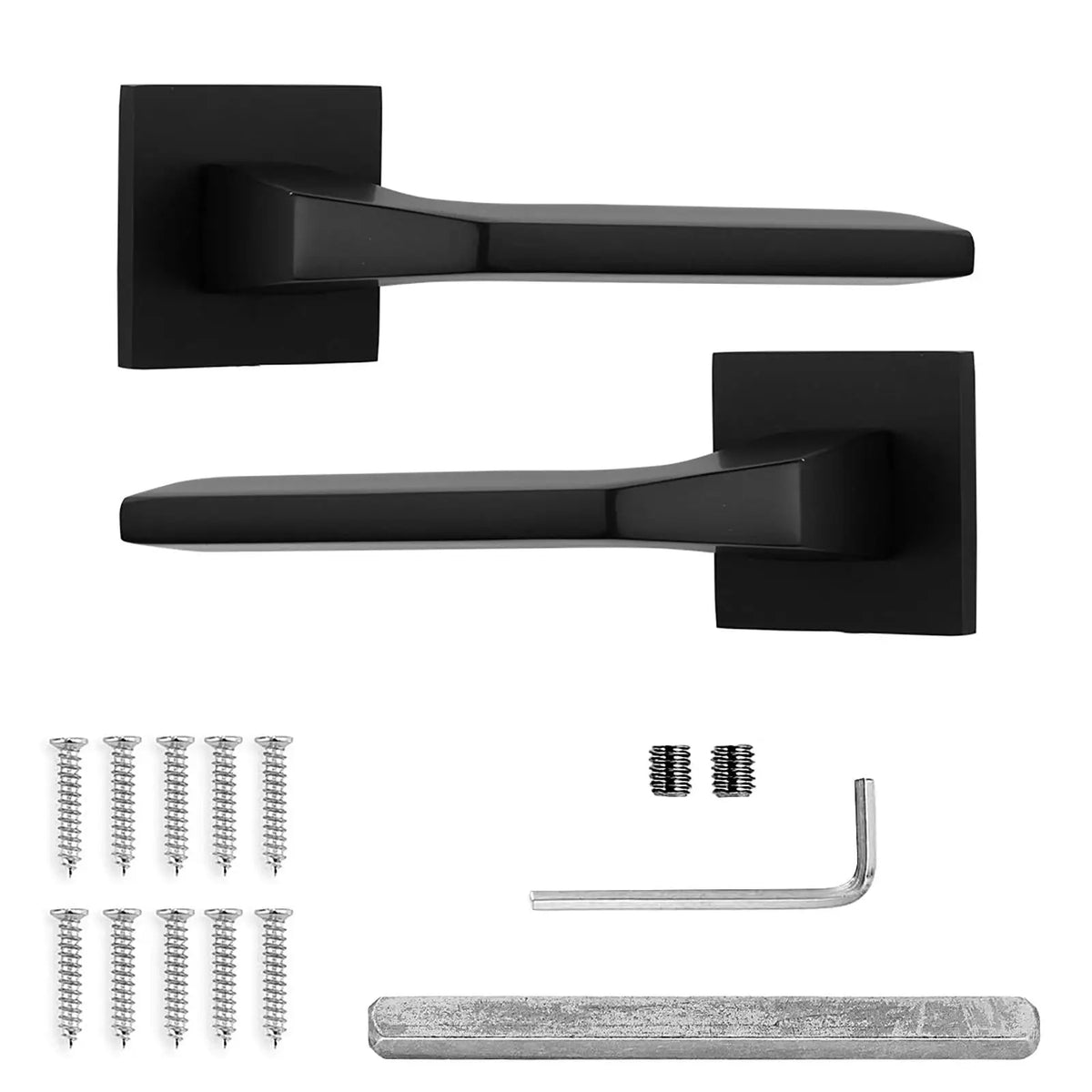 Penta Matt Black Passage Door Handles - Latch and Hinge Set - & Handle –