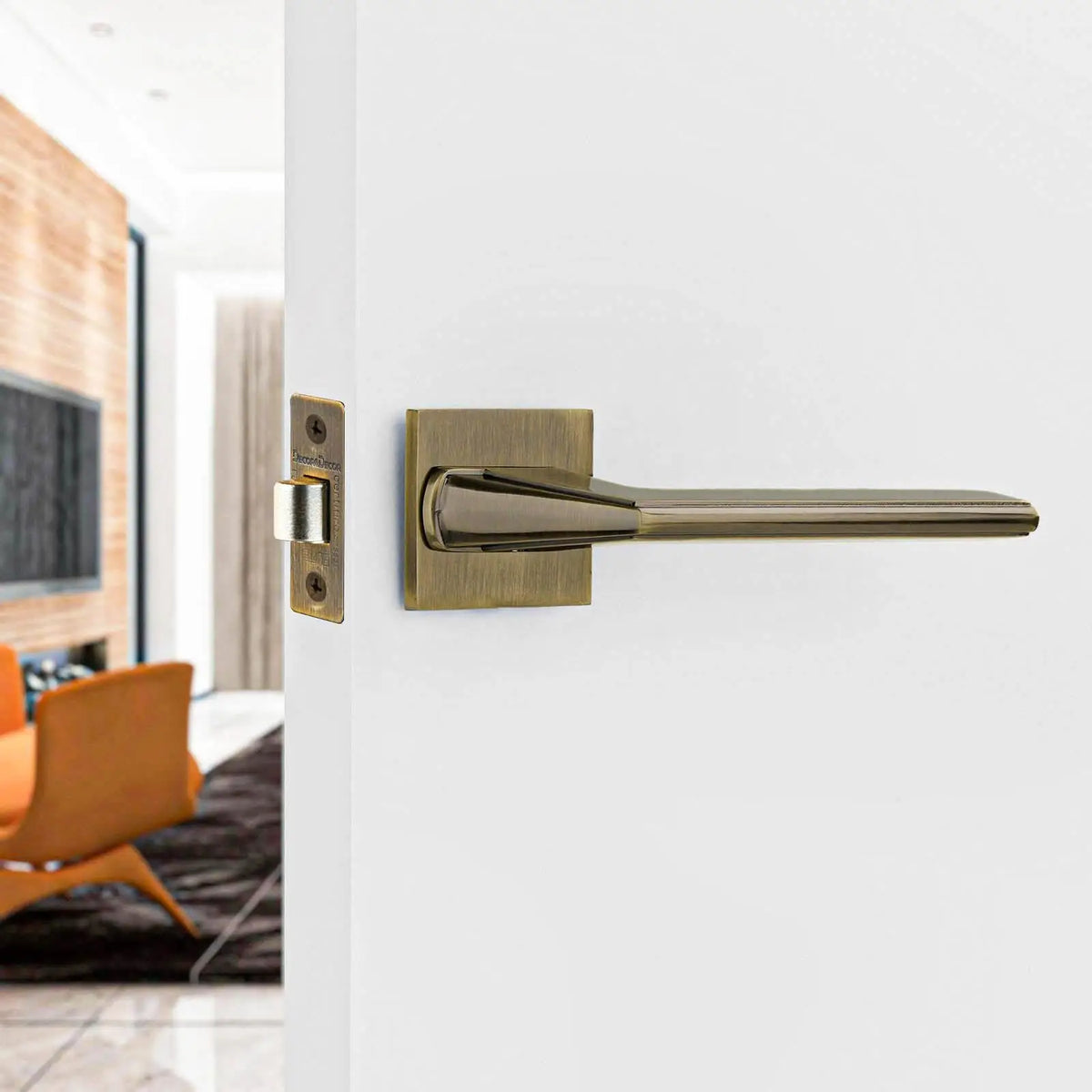 Pera Antique Brass Passage Door Handles - Latch and Hinge Set - & Handle –