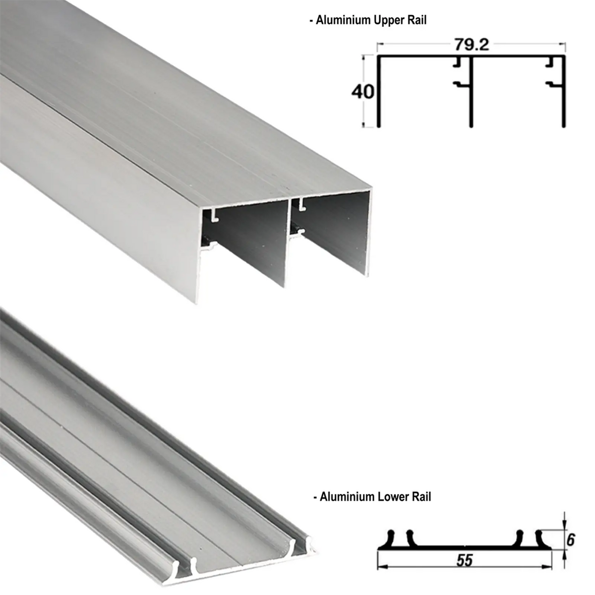 PS-Slide Sliding Door Wardrobe System - 2 Door - 1200mm Track - Both Way Soft Close – view 4