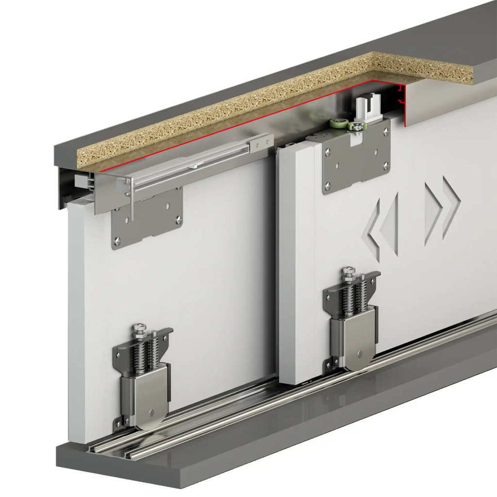 PS Slide Sliding Door Wardrobe System 2 Door 1200mm Track Both Way Soft Close