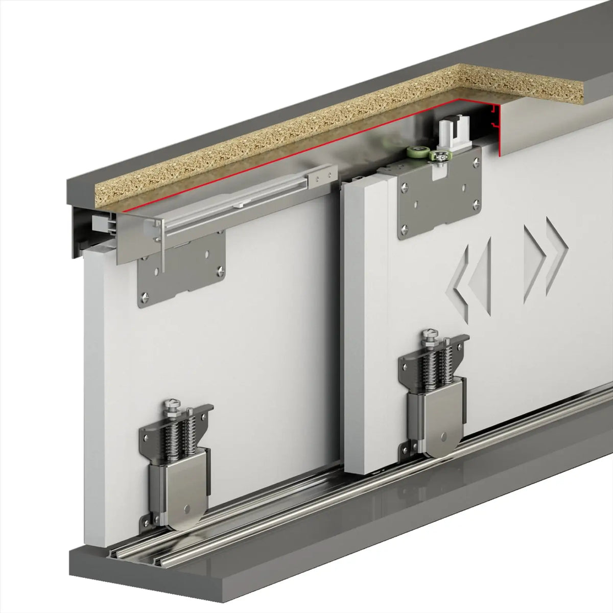 PS-Slide Sliding Door Wardrobe System - 4 Door - 3600mm Track - Both Way Soft Close