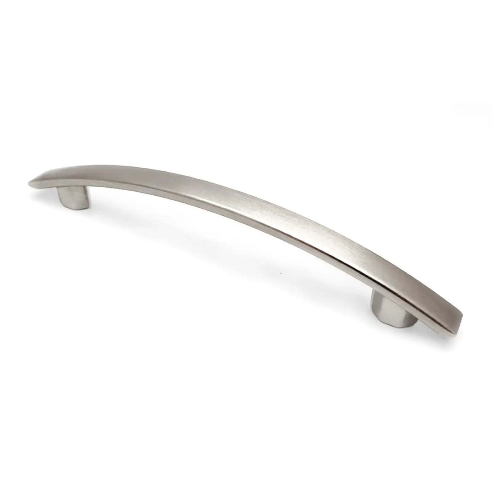 Brushed metal cabinet pull Rochelles Bow Cupboard Handle in Satin Nickel finish