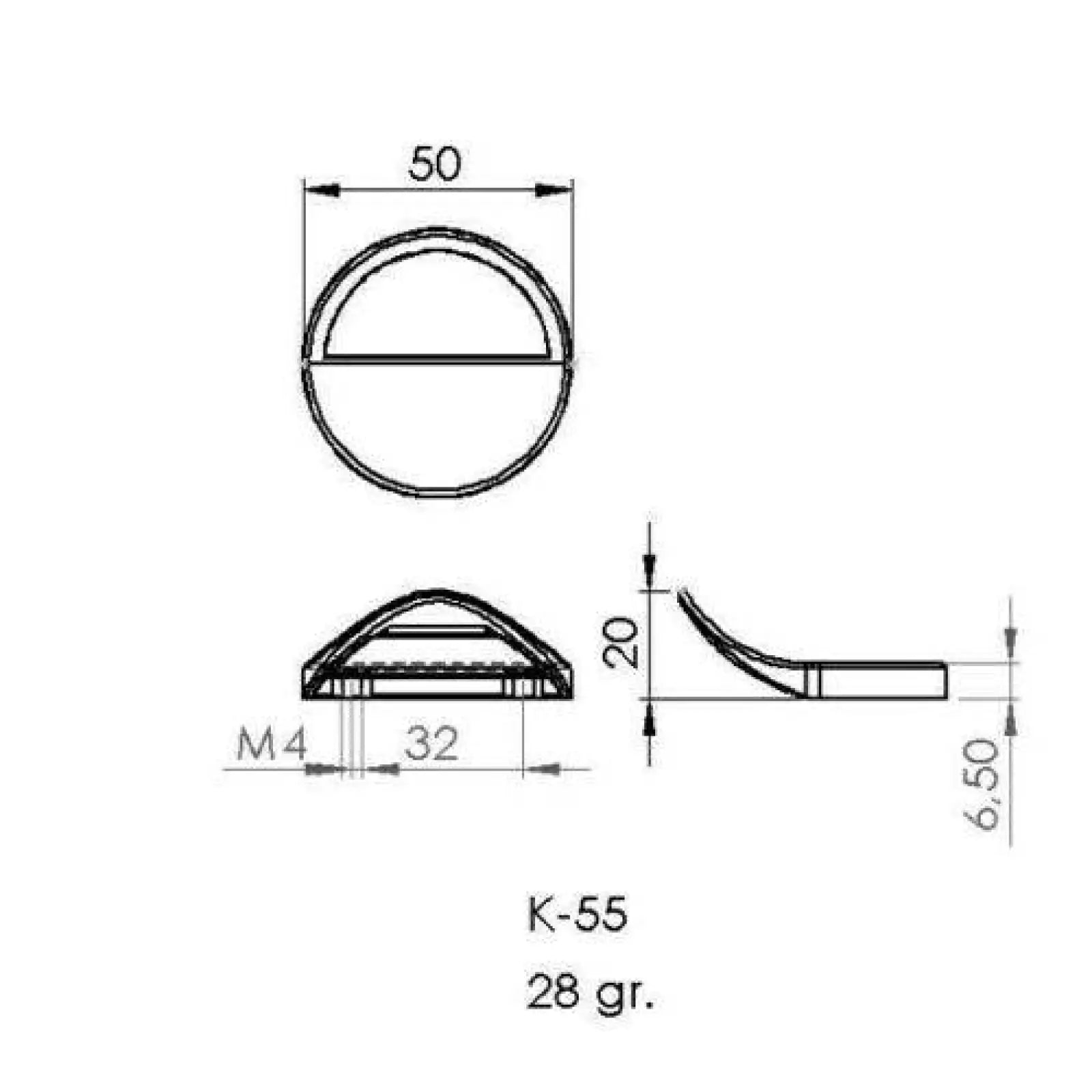 Rounded Knob Finger Pull Handle Knob 50mm - Decor And Decor