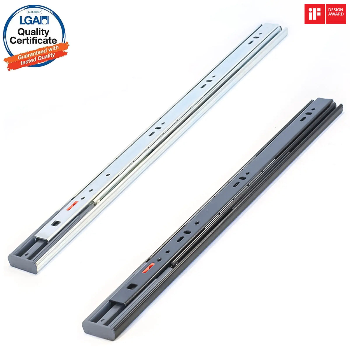 SAMET 46mm 45kg Soft Close Full Extension Ball Bearing Drawer Runners