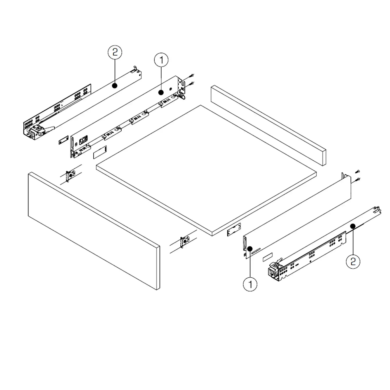 SAMET Kitchen Drawer Box Gallery Rail Glass Side Runners - Decor And Decor