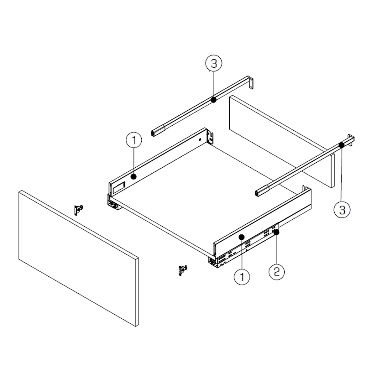 SAMET Push to Open Kitchen Drawer Box Gallery Rail Soft Close – view 12