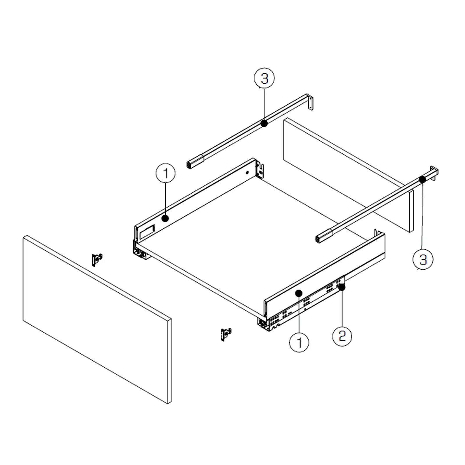 SAMET Push to Open Kitchen Drawer Box Gallery Rail Soft Close - Decor And Decor
