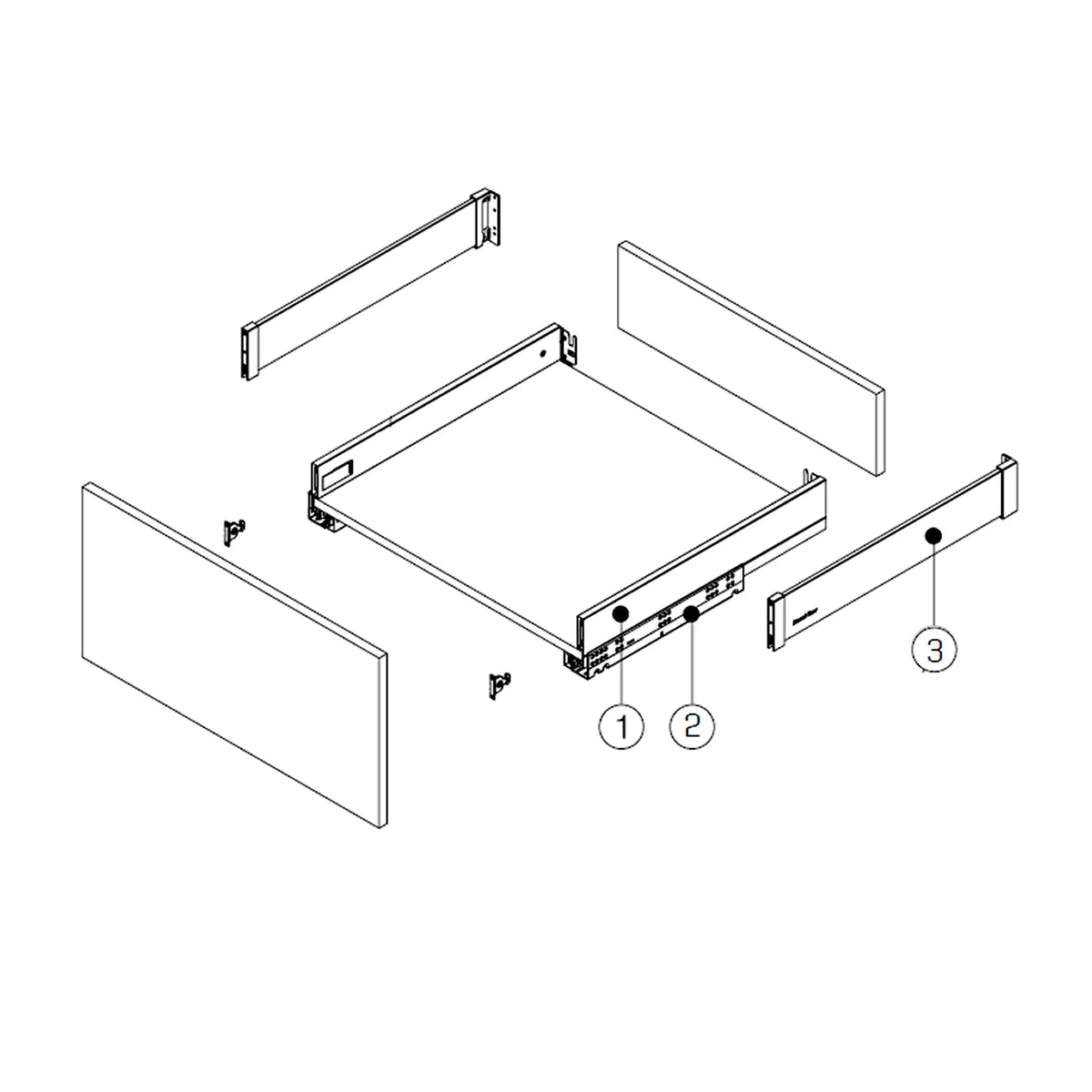 SAMET Push to Open Kitchen Drawer Box Gallery Rail Soft Close – view 14