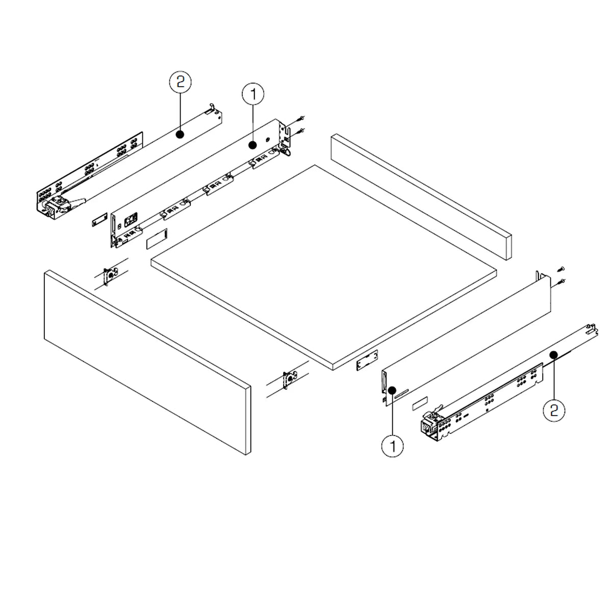 SAMET Push to Open Kitchen Drawer Box Gallery Rail Soft Close – view 10