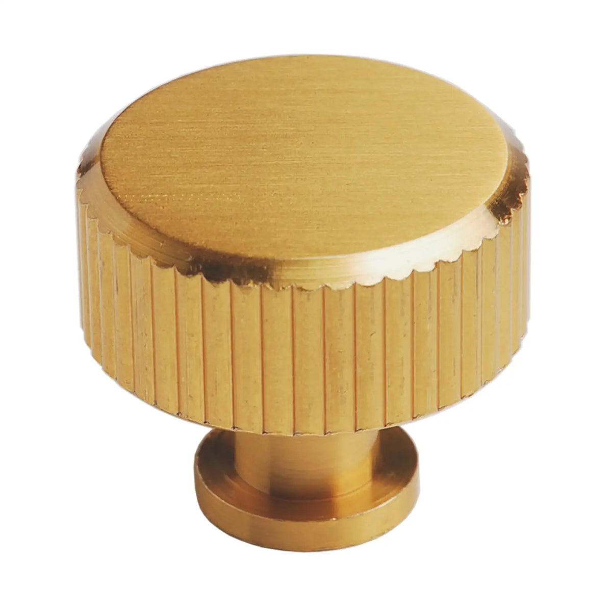 Gold-colored ridged knob for Sienna Lines Knurled Round Cabinet Knob Matt Gold