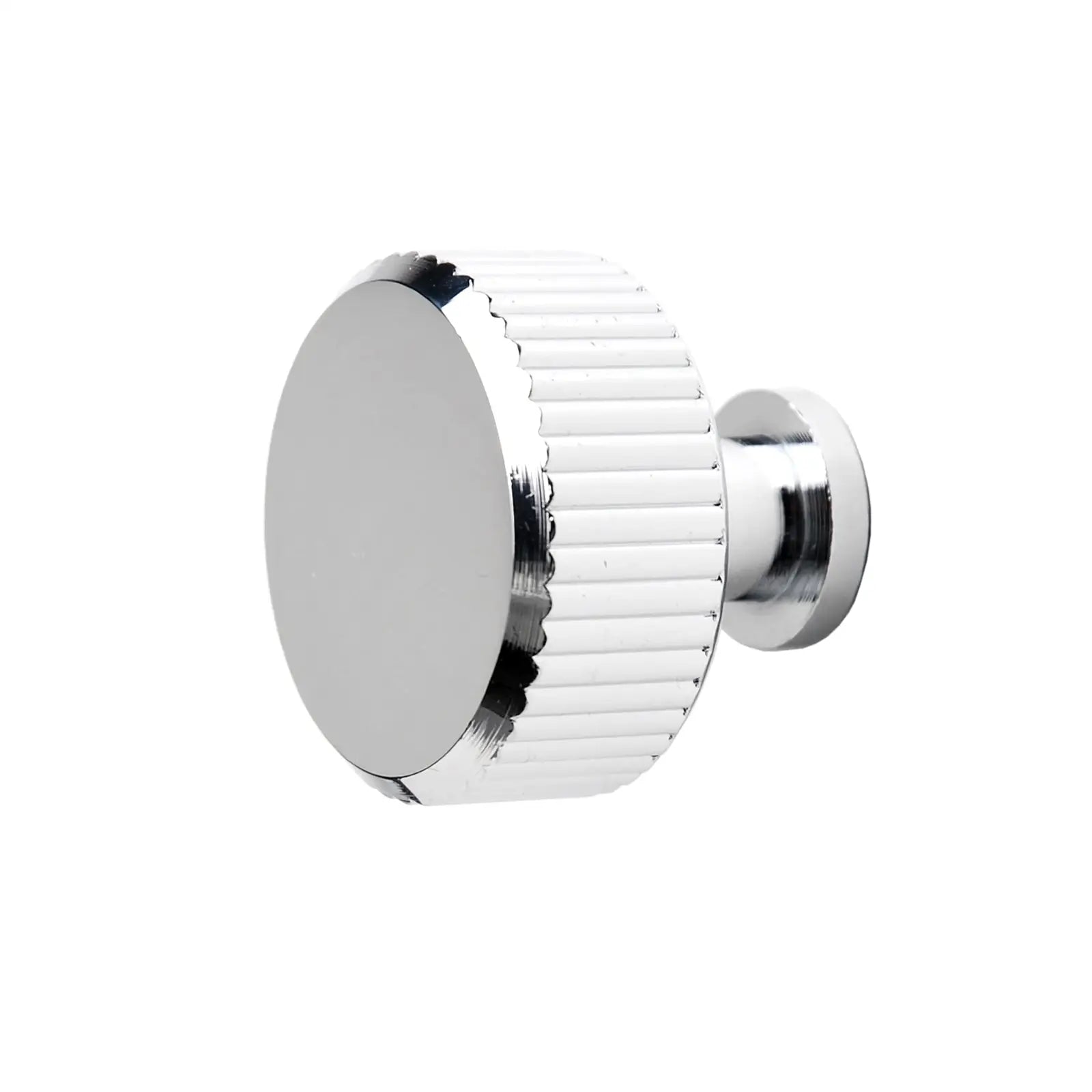 Sienna - Lines Knurled Round Cabinet Knob - Polished Chrome - Knobs – Sleek Design