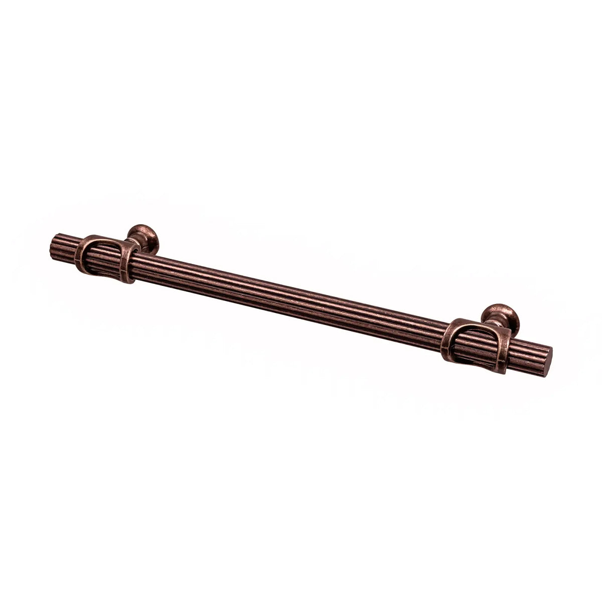 Bronze Reeded Cabinet Pull for Sienna Lines Knurled T-Bar Kitchen Handle Antique Copper