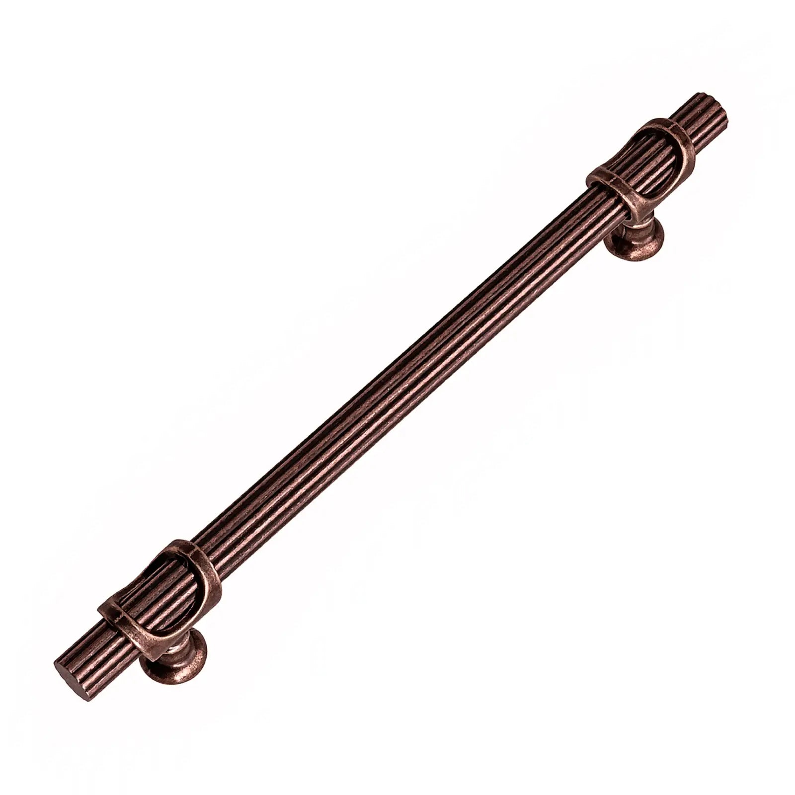 Ridged bronze cabinet pull from Sienna Lines Knurled T-Bar Kitchen Handle Antique Copper