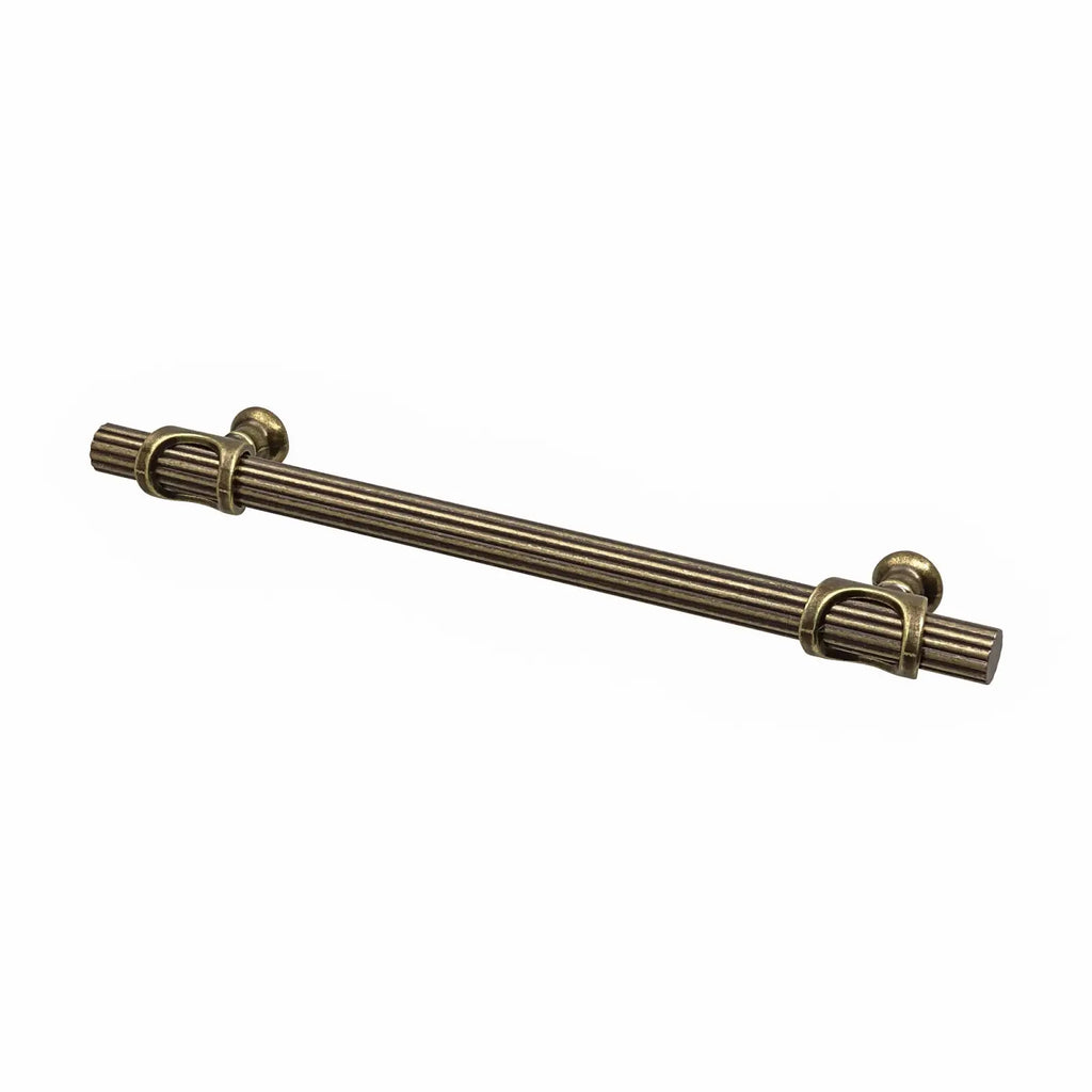 Sienna Lines Knurled T Bar Kitchen Cabinet Pull Handle Antique Brass