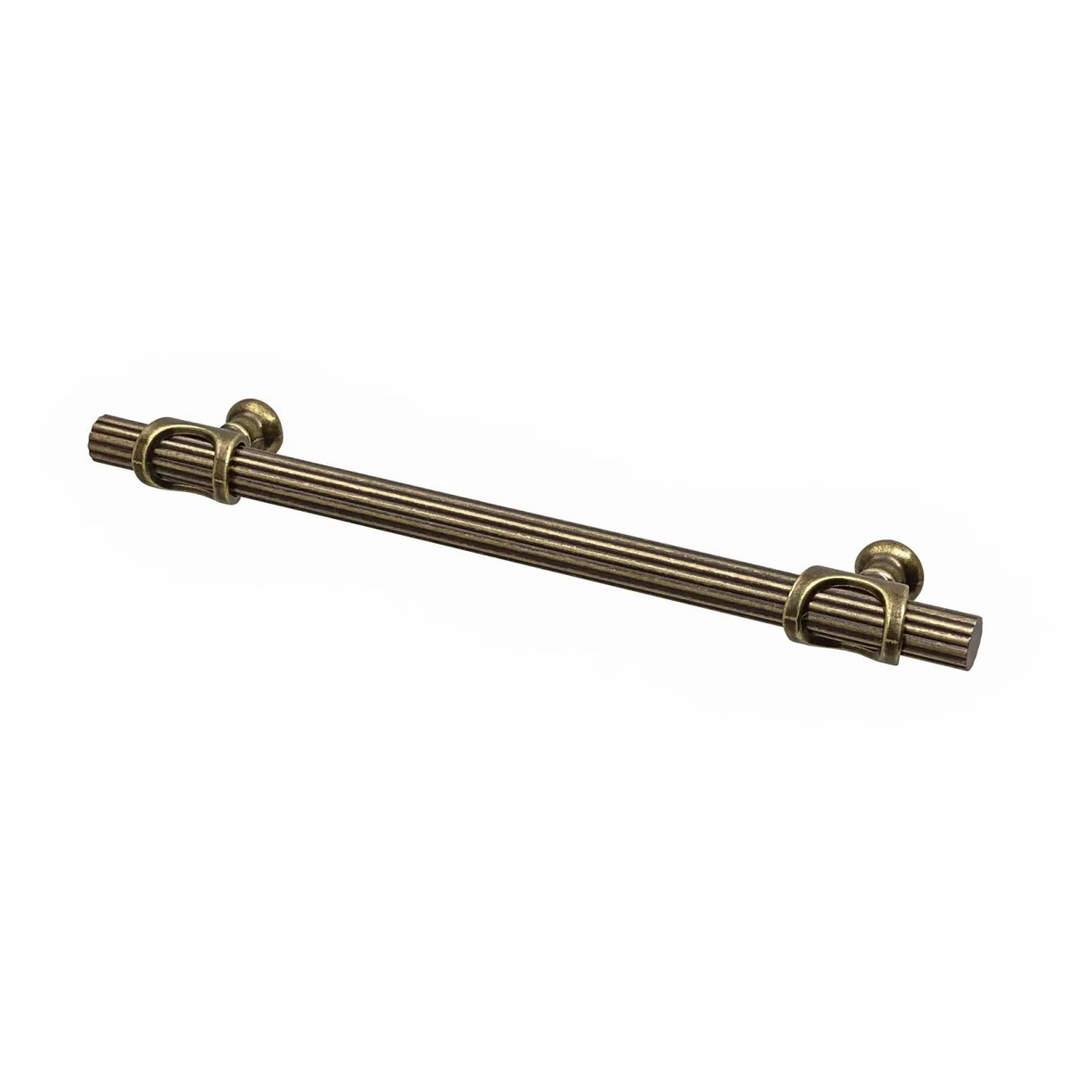 Sienna - Lines Knurled T-Bar Kitchen Cabinet Pull Handle - Antique Brass