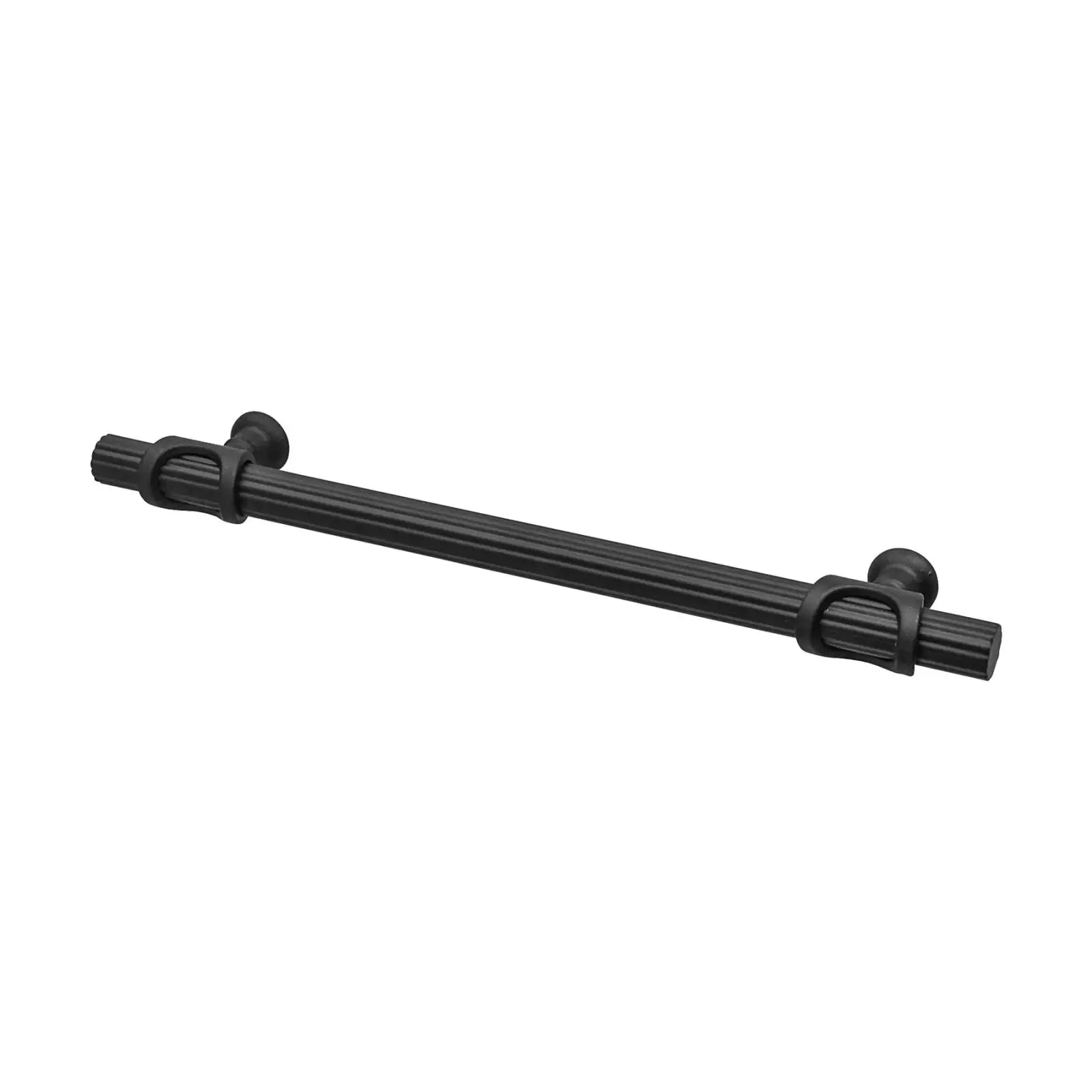 Sienna - Lines Knurled T-Bar Kitchen Cabinet Pull Handle - Matt Black - Decor And Decor