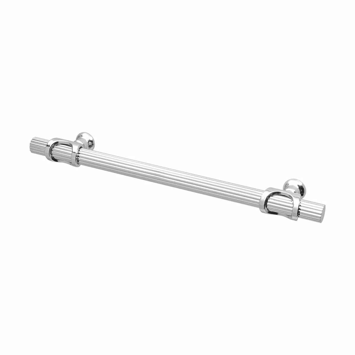 Sienna - Lines Knurled T-Bar Kitchen Cabinet Pull Handle - Polished Chrome