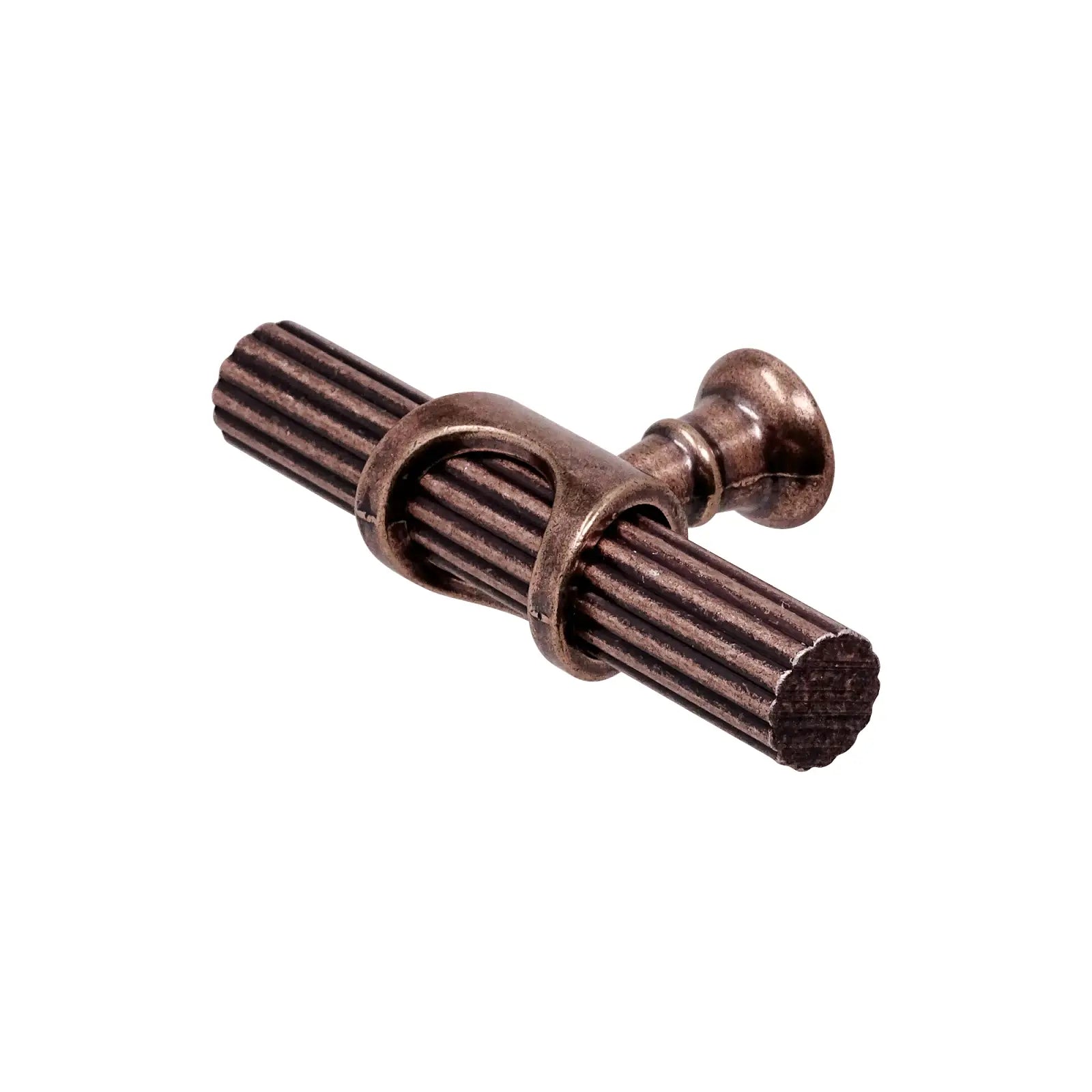 Bronze-colored fluted cabinet pull for Sienna Lines Knurled T-Bar Kitchen Cabinet Knob
