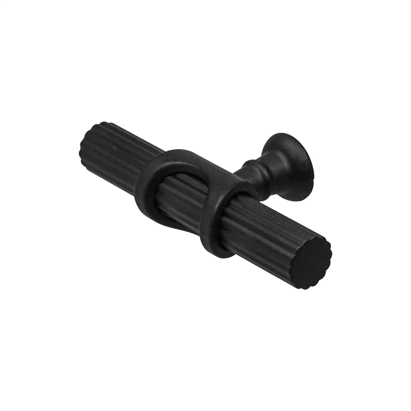 Sienna - Lines Knurled T-Bar Kitchen Cabinet Pull Knob - Matt Black - Decor And Decor