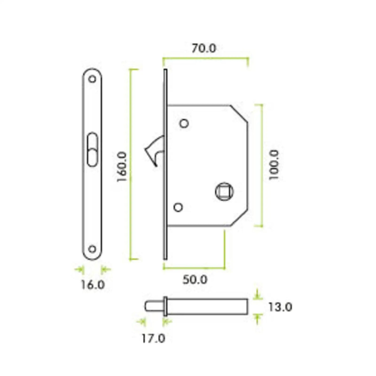 Sliding Door Privacy Lock Set For 35-45mm Thick Doors – view 6