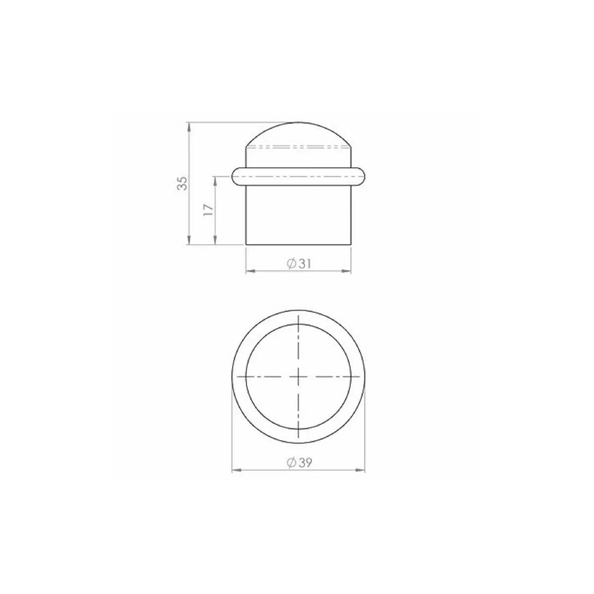 Solid Door Stop Domed Top Floor Mounted Door Stopper – view 6