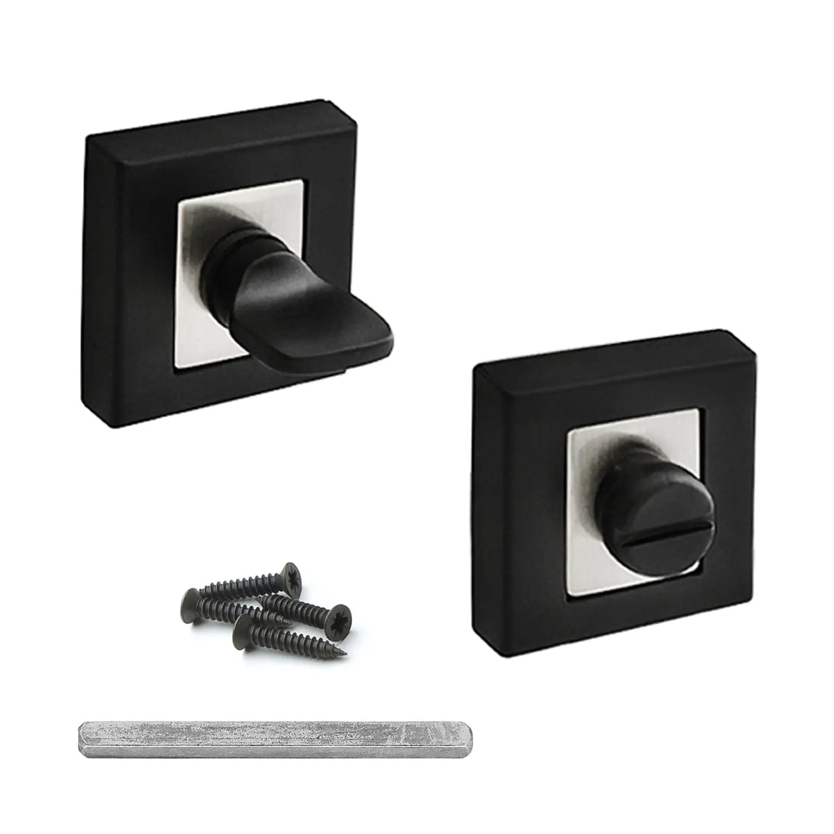 Square Bathroom Thumb Turn And Release Set - Duo Finish