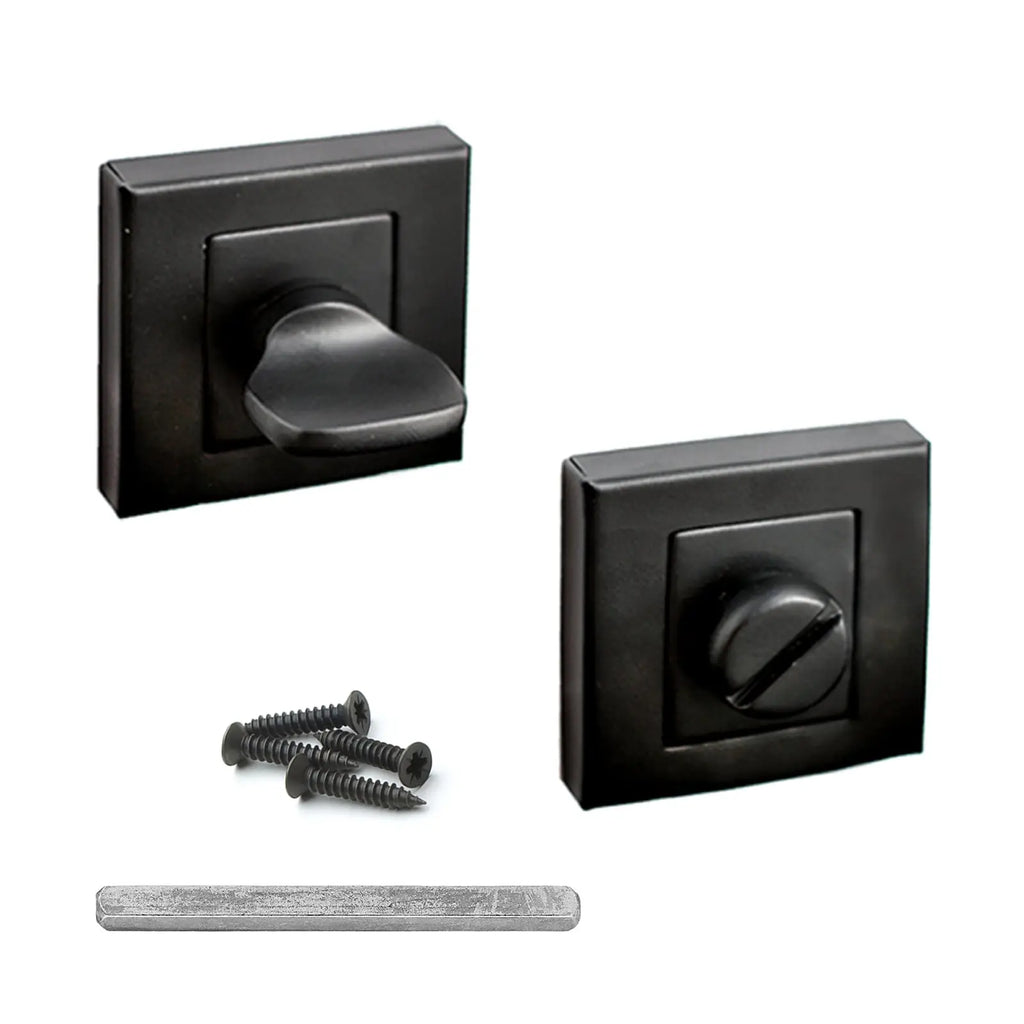 Square Bathroom Thumb Turn Release Set Matt