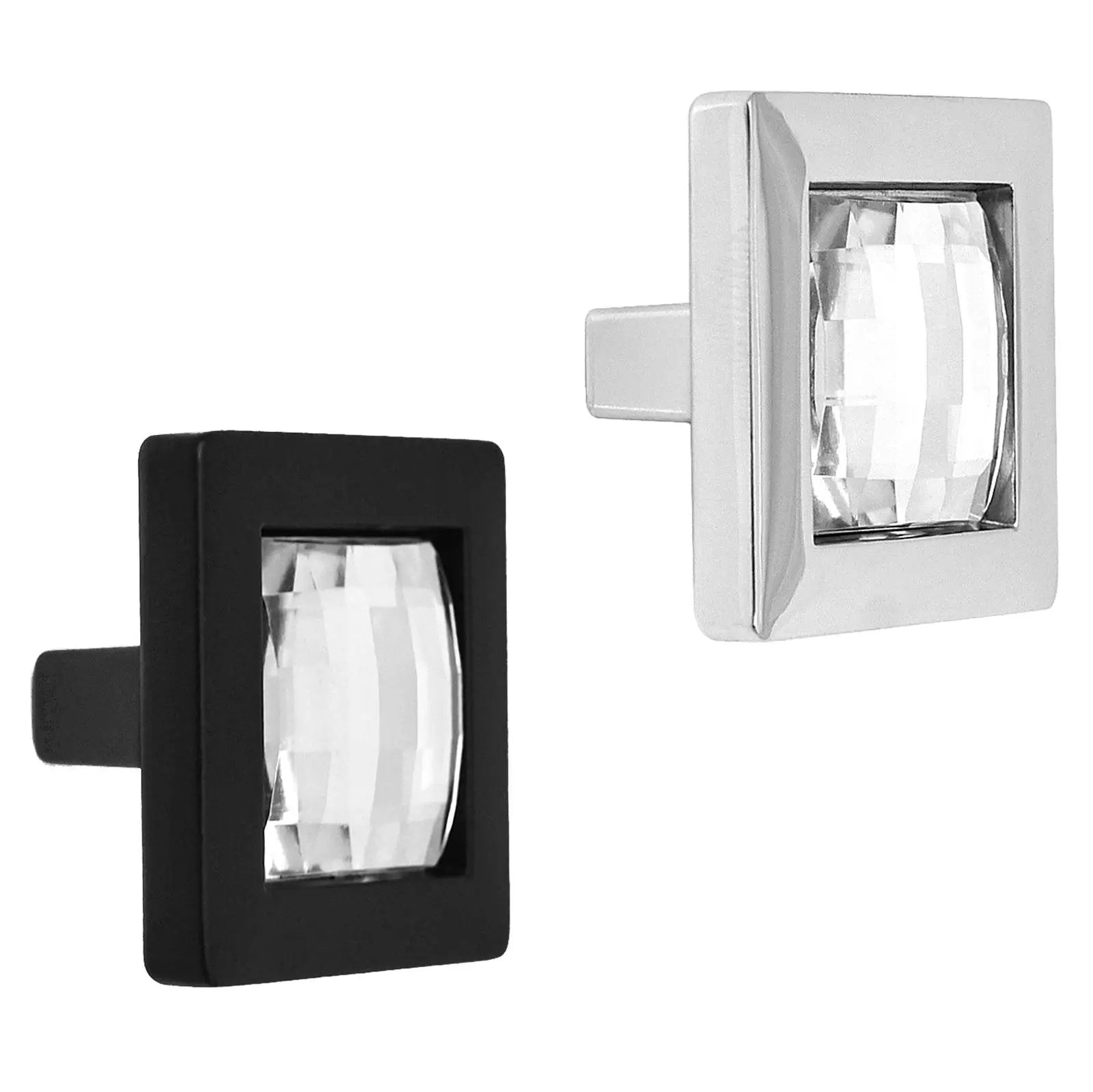Square Knob Crystal Glass Door Cupboard Drawer Handle - Decor And Decor