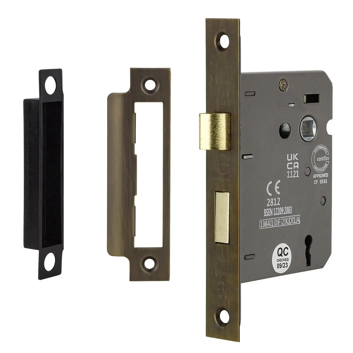Terra Antique Brass Privacy Door Handles - Sash Lock Kit Set – view 5