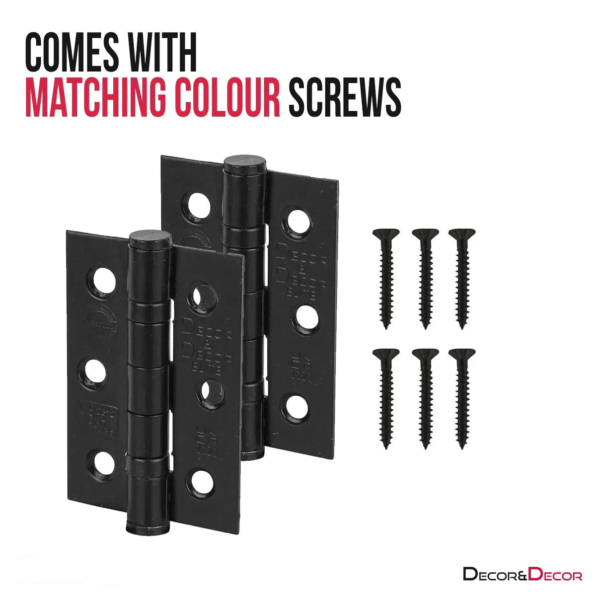 Terra Matt Black Passage Door Handles - Latch and Hinge Set - & Handle –