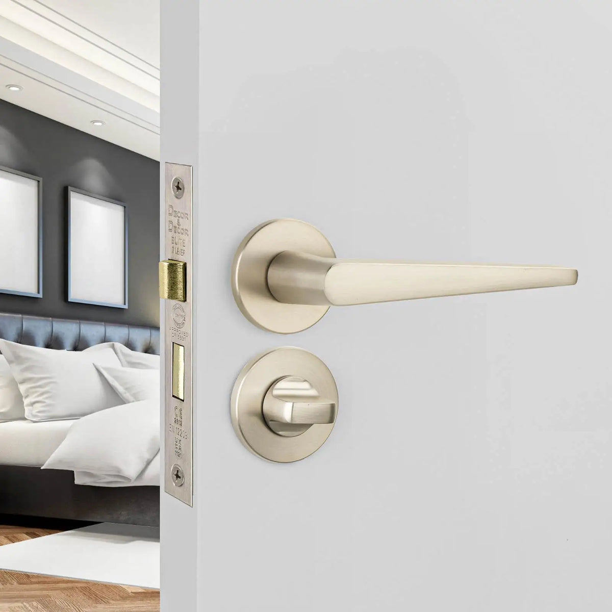 Terra Satin Nickel Bathroom Door Handles - Bathroom Kit – view 2