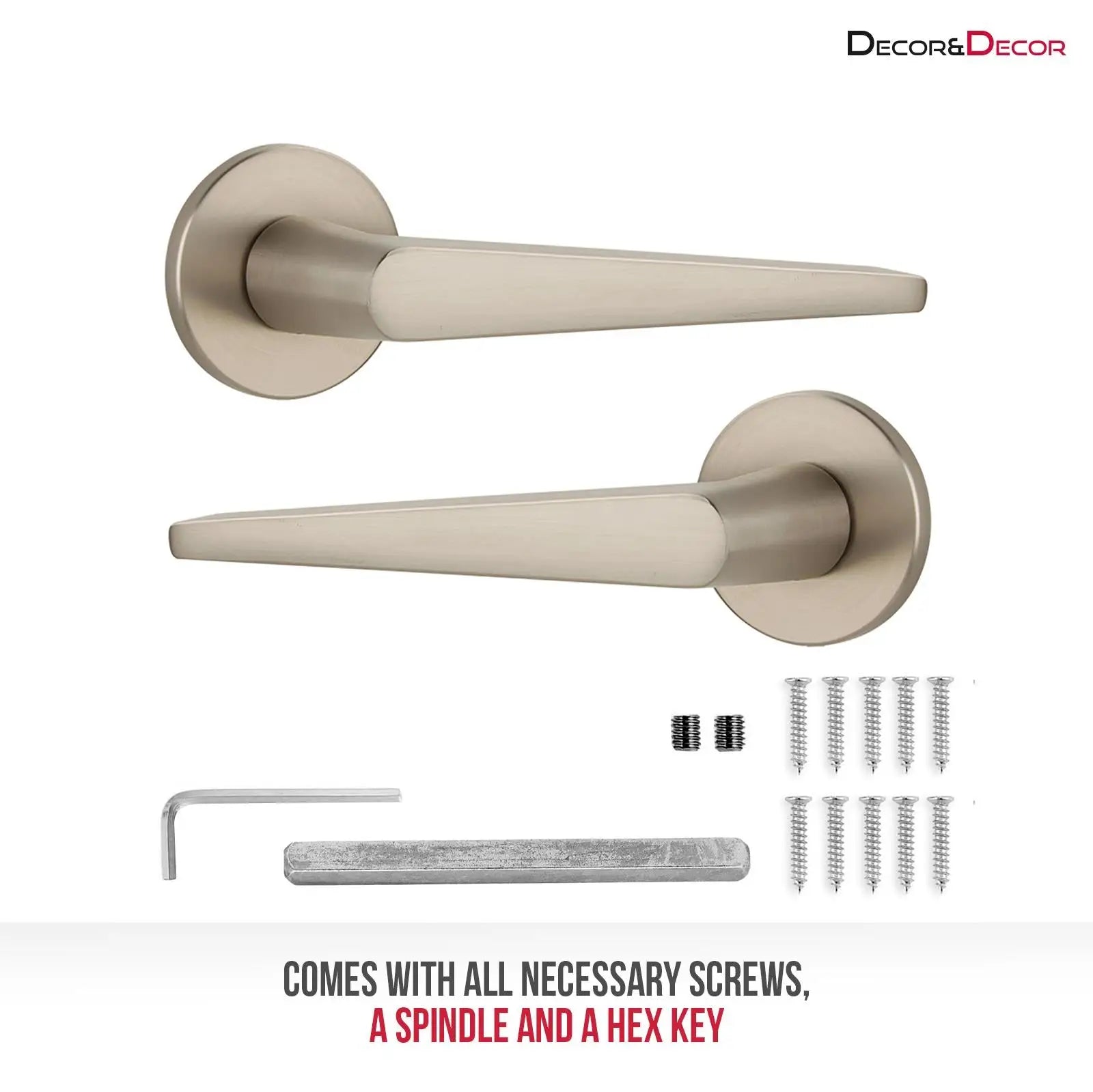Terra Satin Nickel Passage Door Handles - Latch and Hinge Set - & Handle –