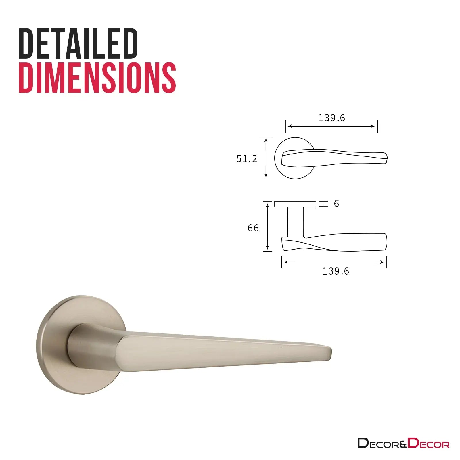 Terra Satin Nickel Passage Door Handles - Latch and Hinge Set - & Handle –